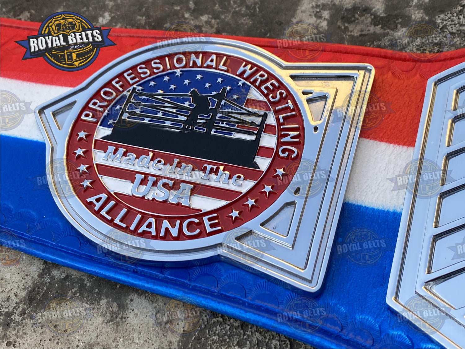 PWA Custom Champion Title, CNC carved metal, polished Chrome plates, adult fit size