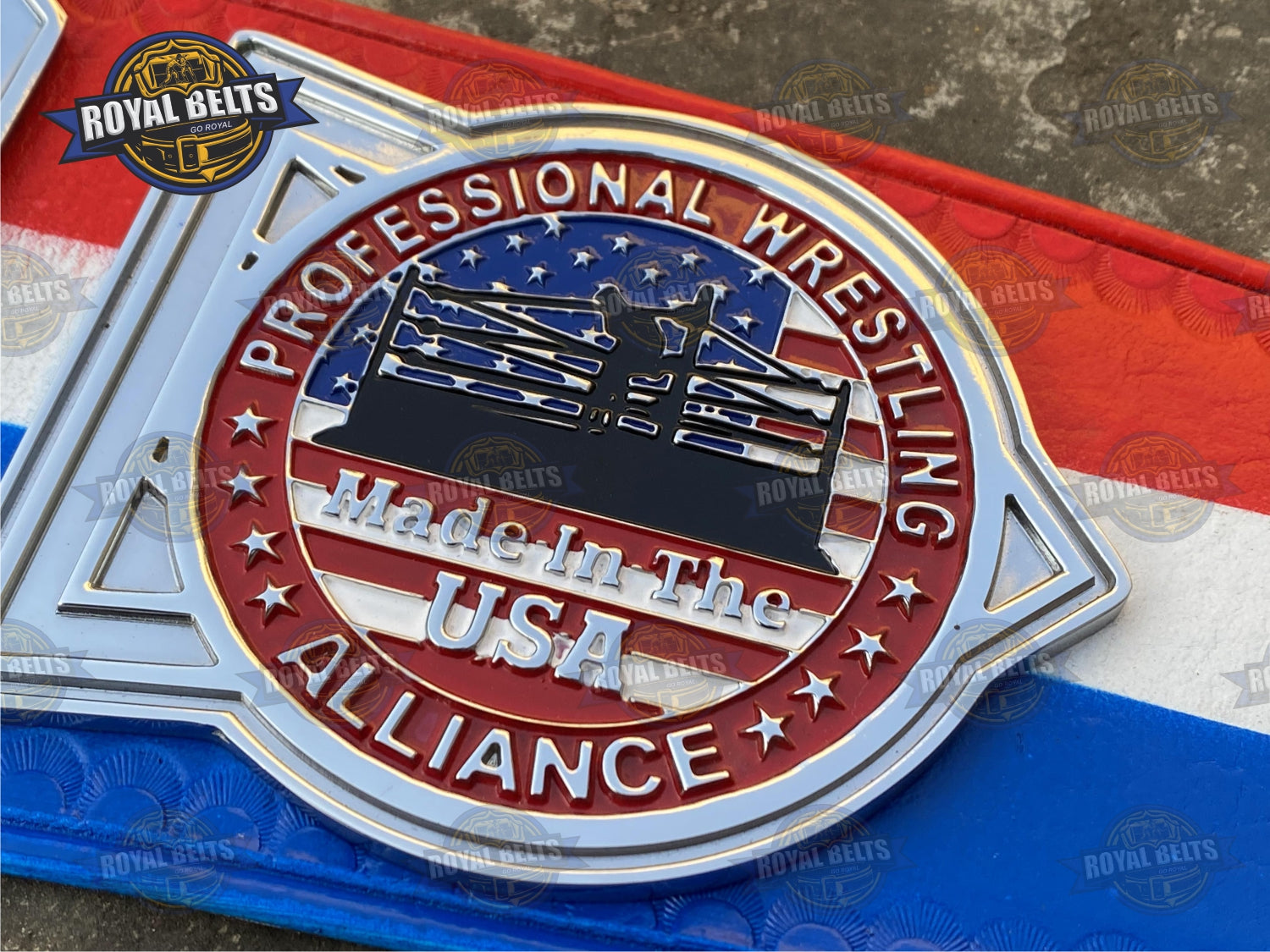 Great American PWA Championship Belt, HD CNC relief detailing, beveled trim, leather