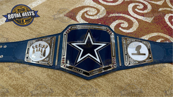 Dallas Cowboys Football NFL Title Belt custom brass plated belt adult size Made by Royal Belts