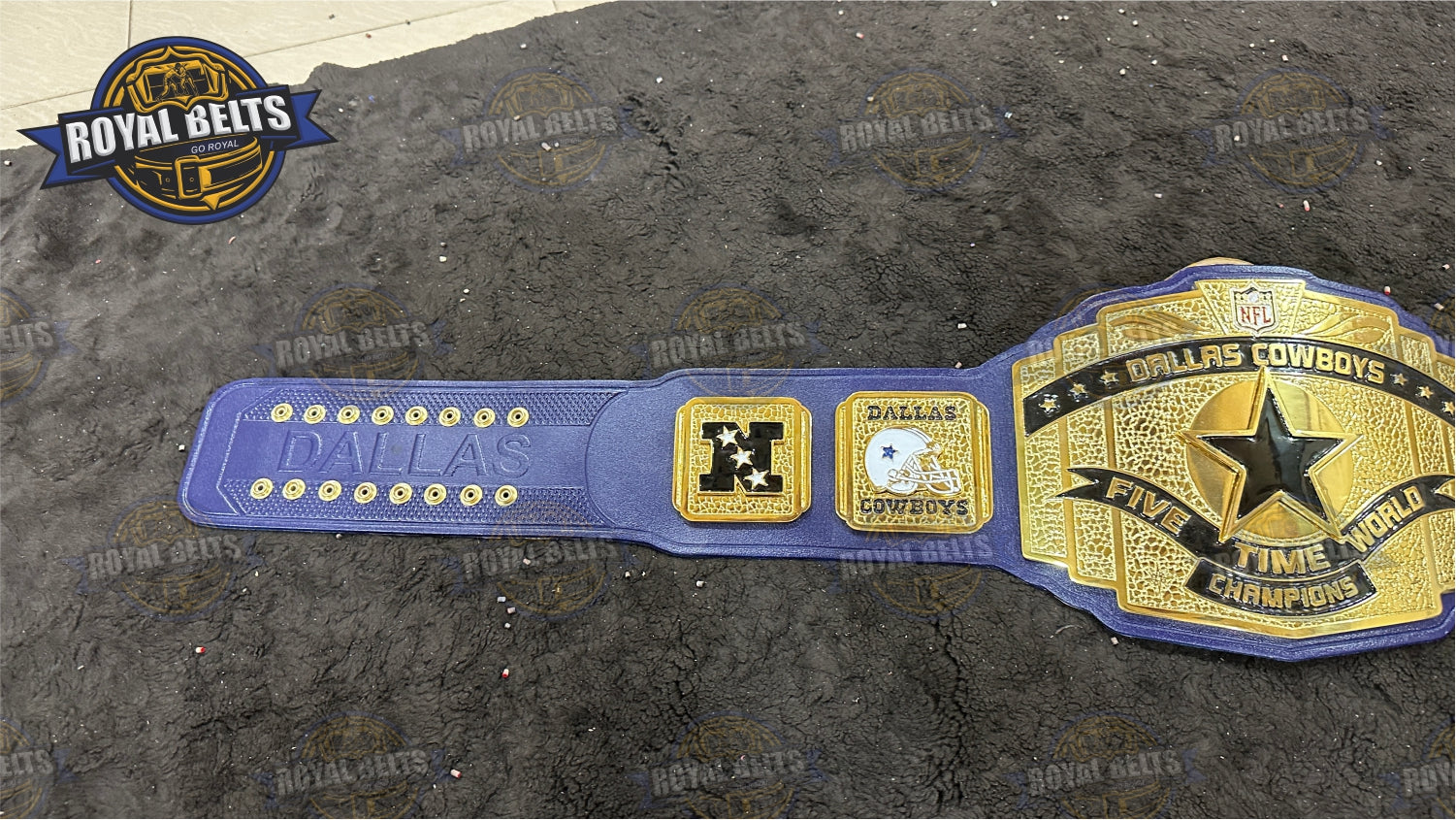Dallas Cowboys NFL Football Title Belt heavyweight stacked plated title belt Handmade by Royal Belts