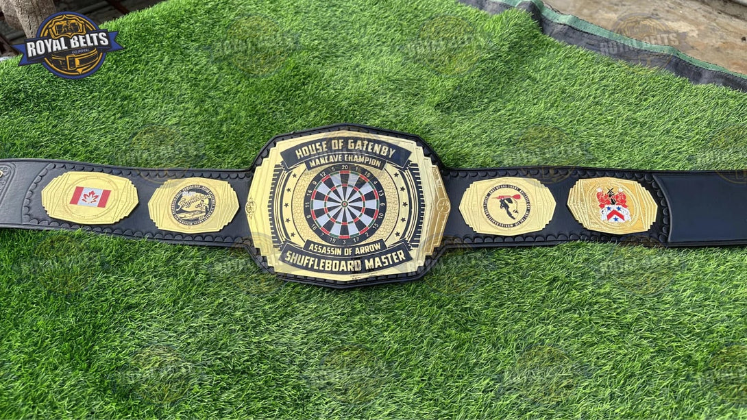 Darts Royal Rumble title belt with precision etched dart details ...