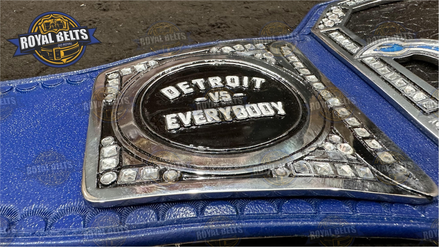 Detroit Lions Football Title Belt zinc plated metal football 