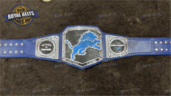 Detroit Lions Football Title Belt custom belt zinc plated adult size Crafted by Royal Belts