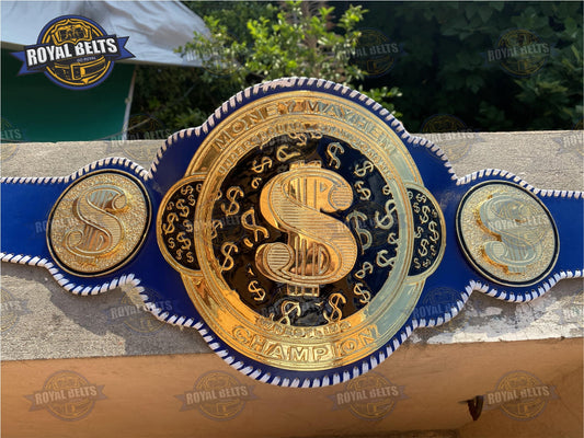 Dollar Custom Title Belt Laced Strap Stacked Plated