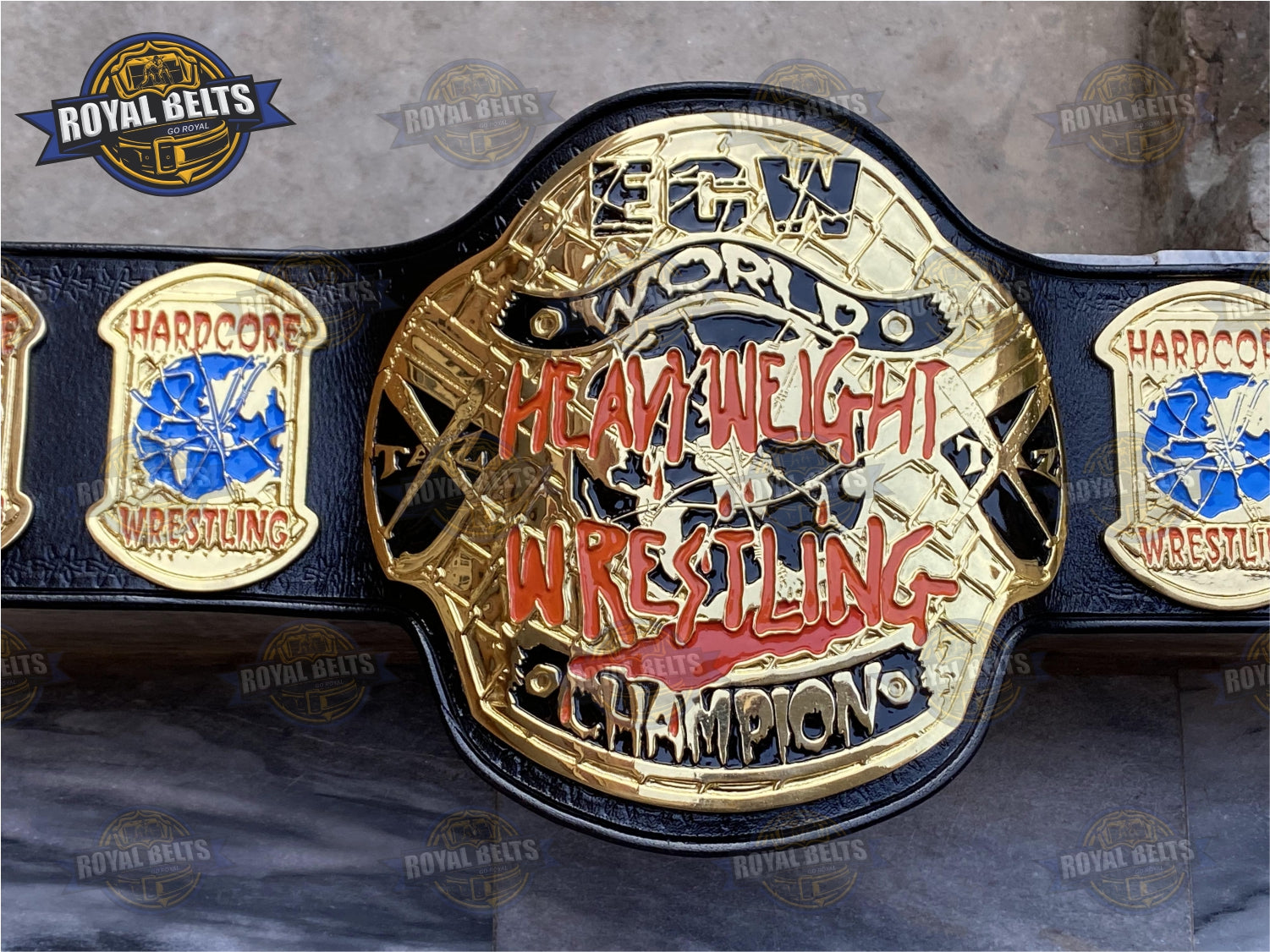 ECW TAZ World Heavyweight Championship Belt zinc plated replica wrestling title collectible Designed by Royal Belts