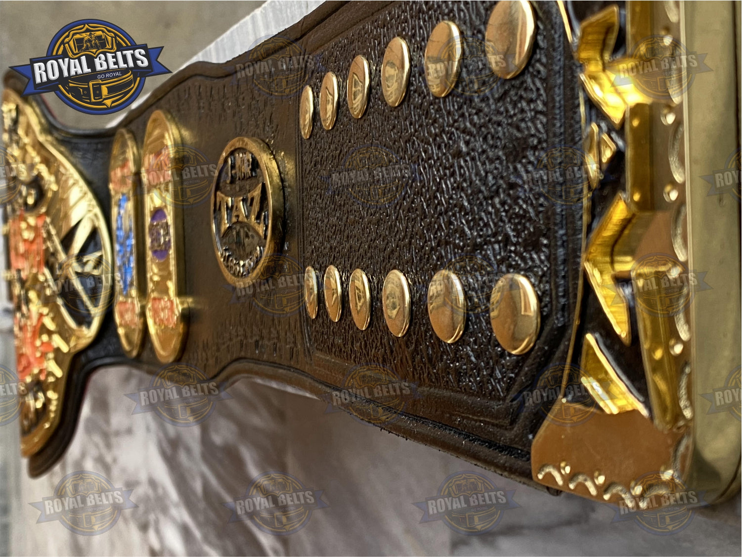 TAZ ECW World Heavyweight Wrestling Title Belt zinc plated replica