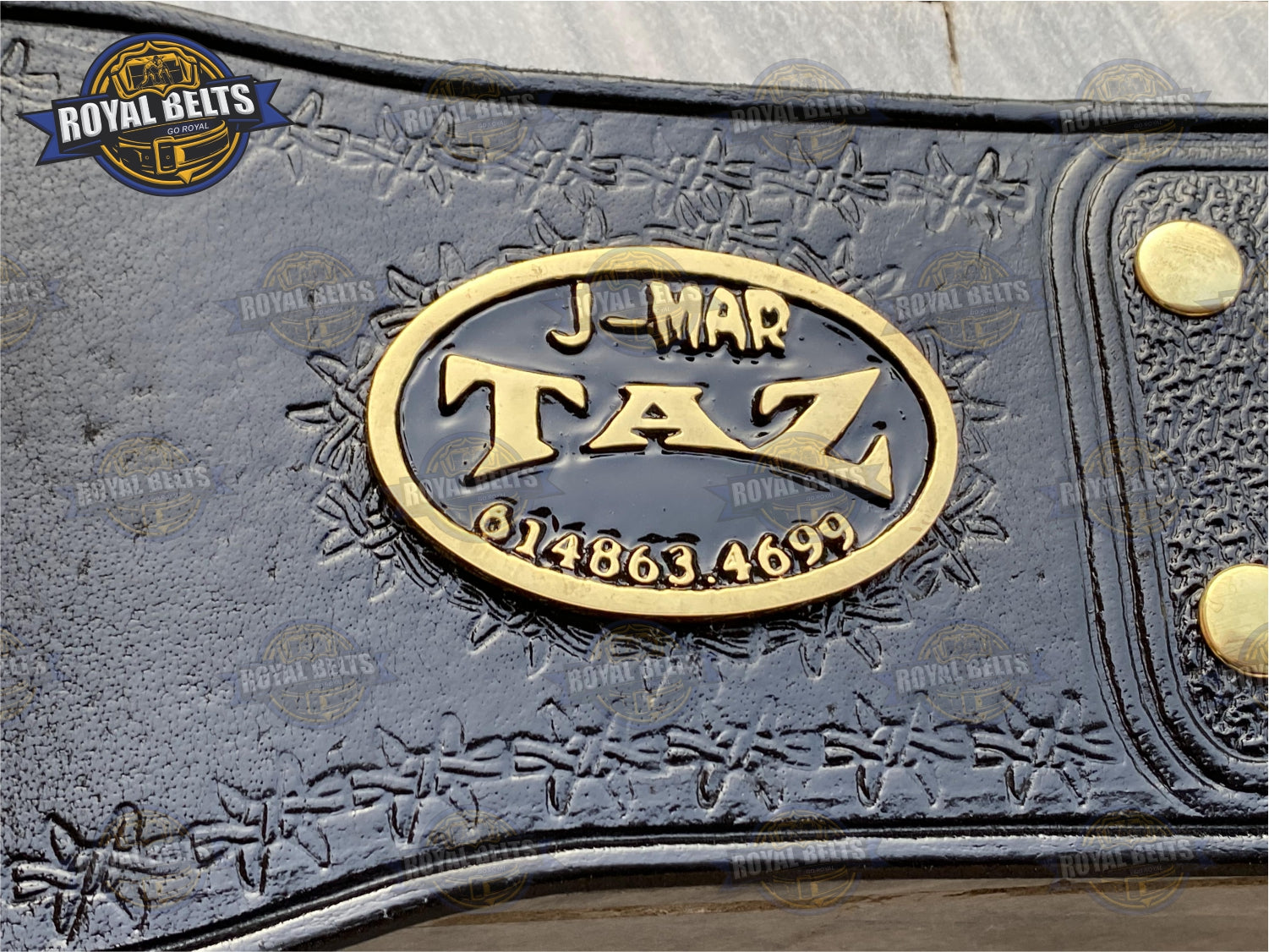 TAZ ECW World Heavyweight Championship Belt full size zinc plated replica