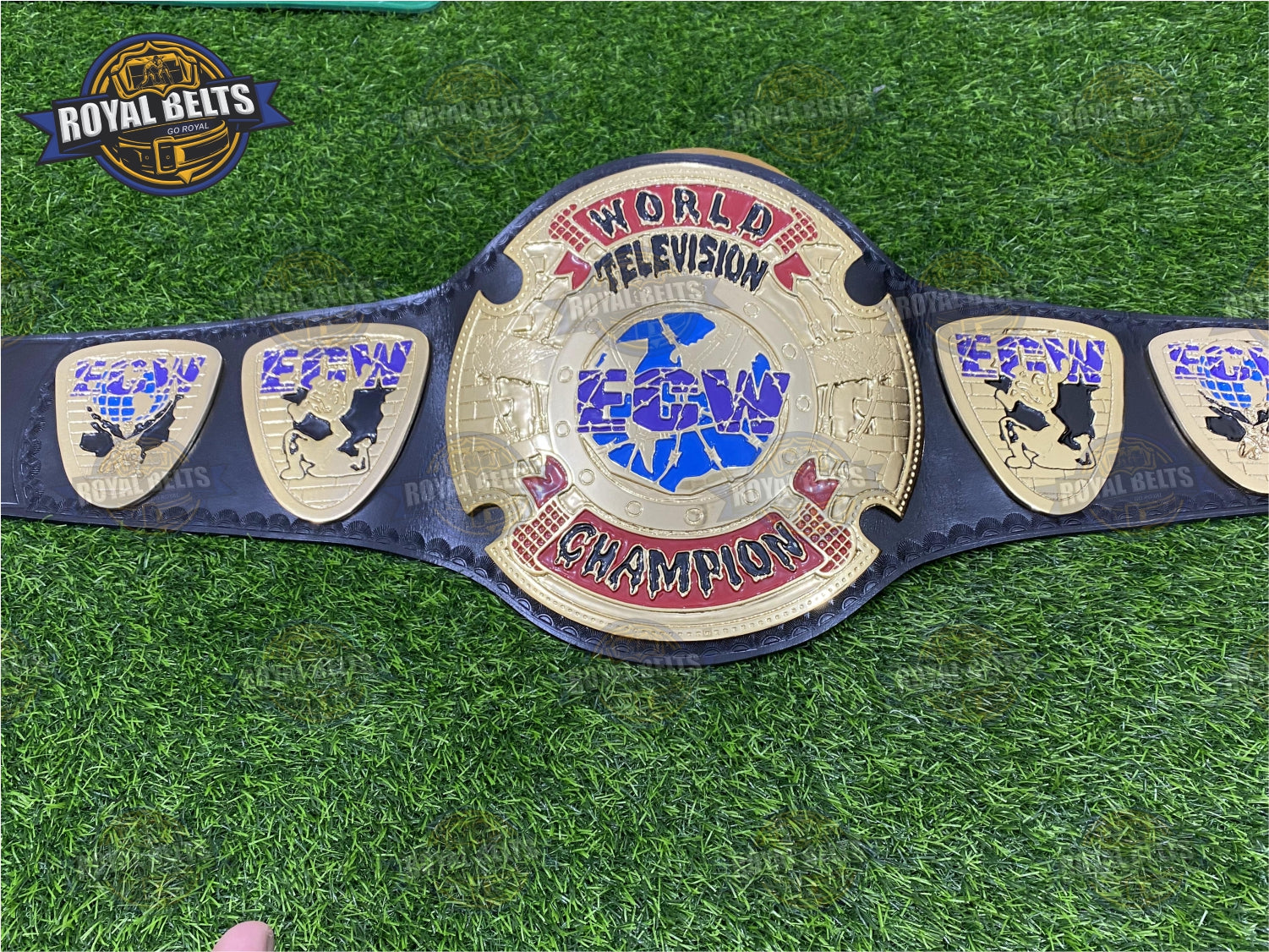 ECW World Television Championship Belt replica zinc plated wrestling TV title collectible Designed by Royal Belts