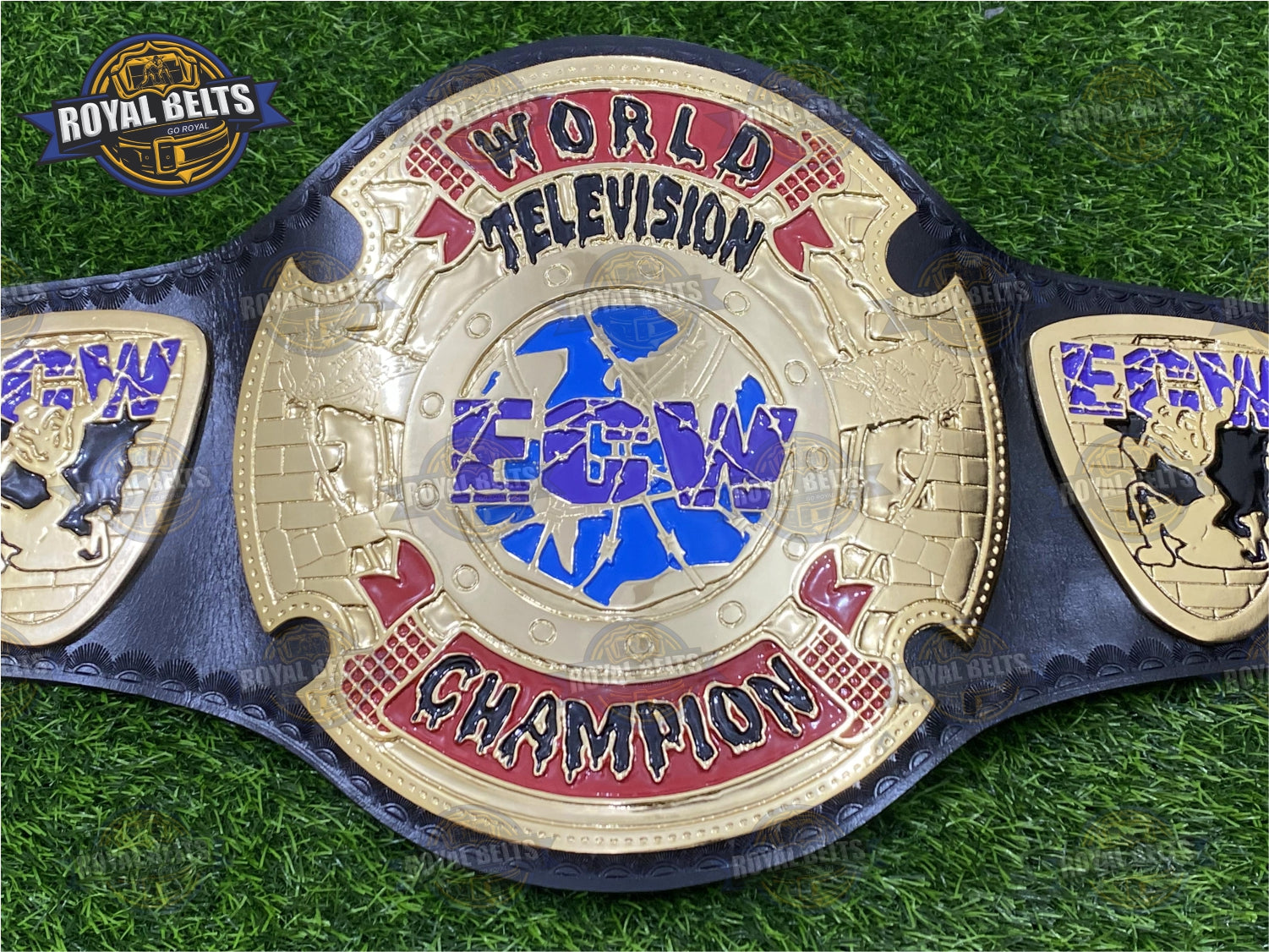 ECW Wrestling TV Championship Belt replica adult size zinc plated Crafted by Royal Belts
