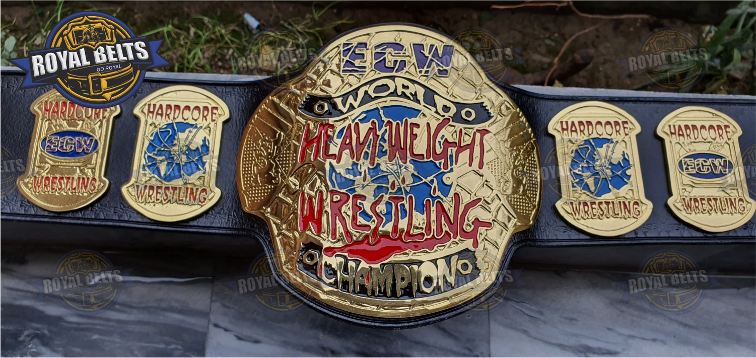 ECW World Heavyweight Championship Belt replica with zinc plated Handmade by Royal Belts