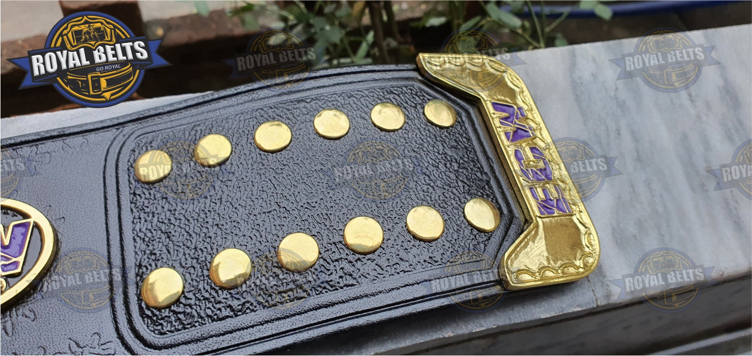 ECW belt collectible for wrestling fans. Perfect World Heavyweight title belt replica, wrestling belt zinc plated