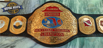Florida Unified Custom Heavyweight Wrestling Championship Title Belt HD CNC