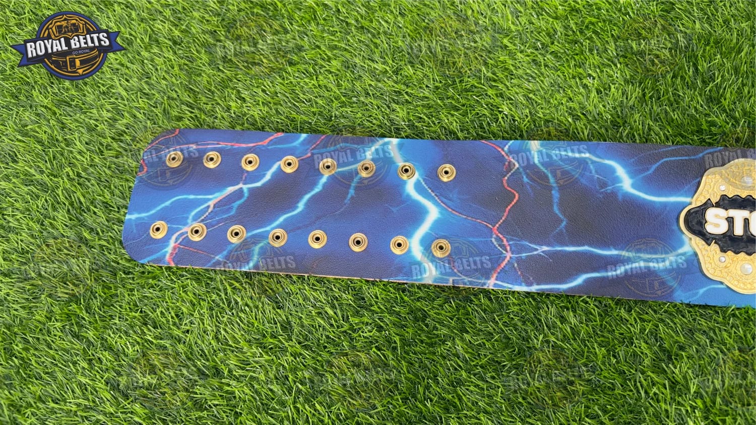 Custom football league championship belt crafted with zinc alloy plates and smooth backing Manufacture by Royal Belts