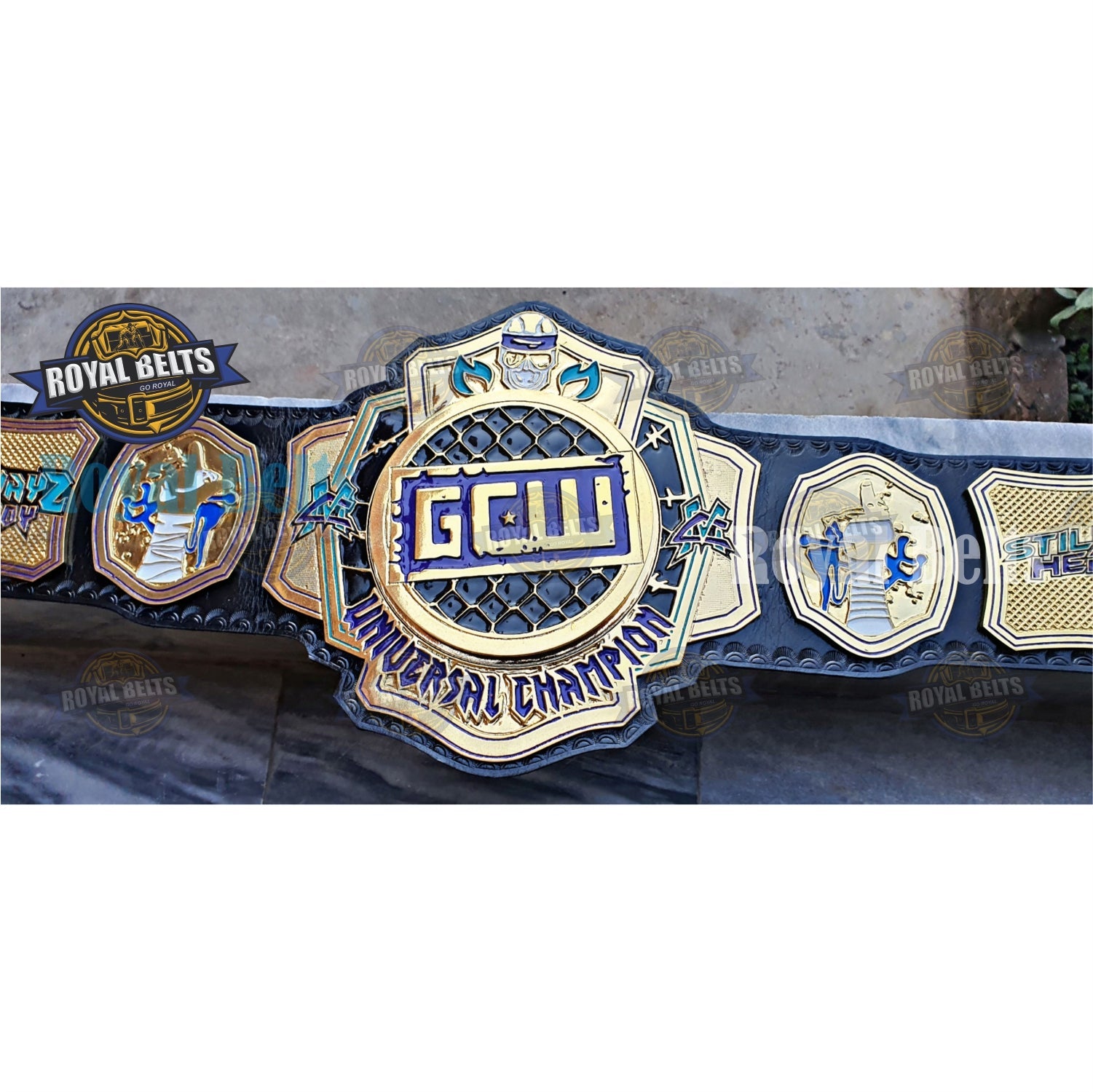 GCW Universal Wrestling Champion Spinner Title Belt Zinc Plated