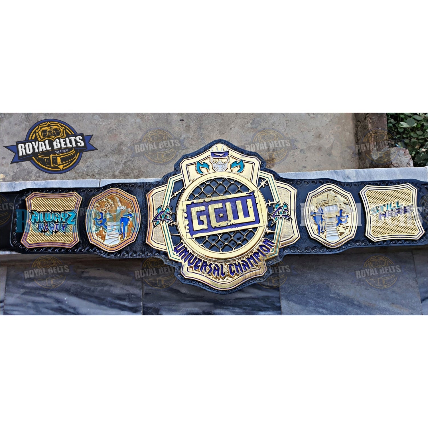 GCW Universal Wrestling Champion Spinner Title Belt Zinc Plated
