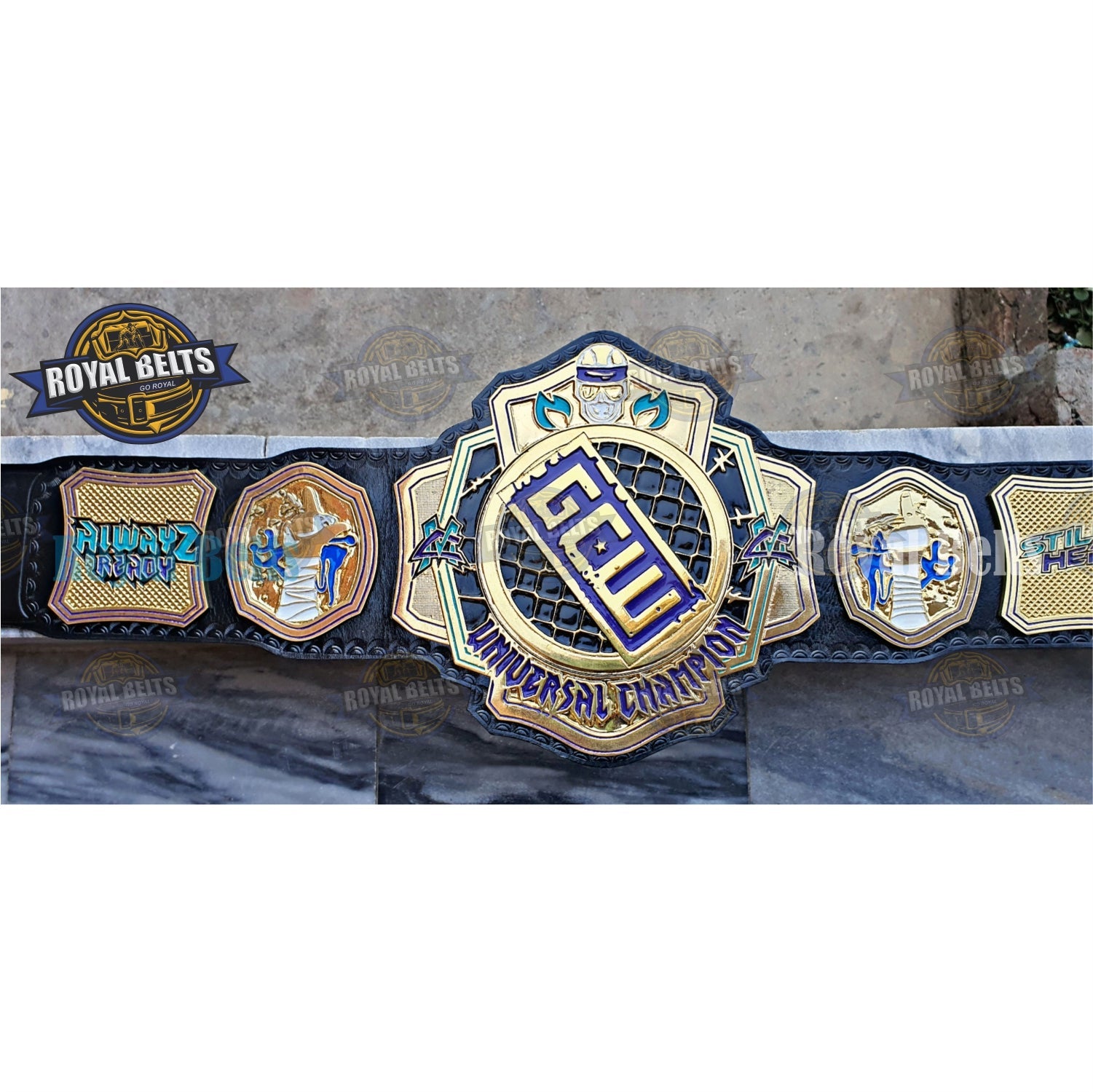 GCW Universal Wrestling Champion Spinner Title Belt Zinc Plated