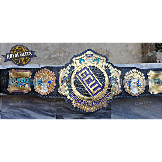 GCW Universal Wrestling Champion Spinner Title Belt Zinc Plated