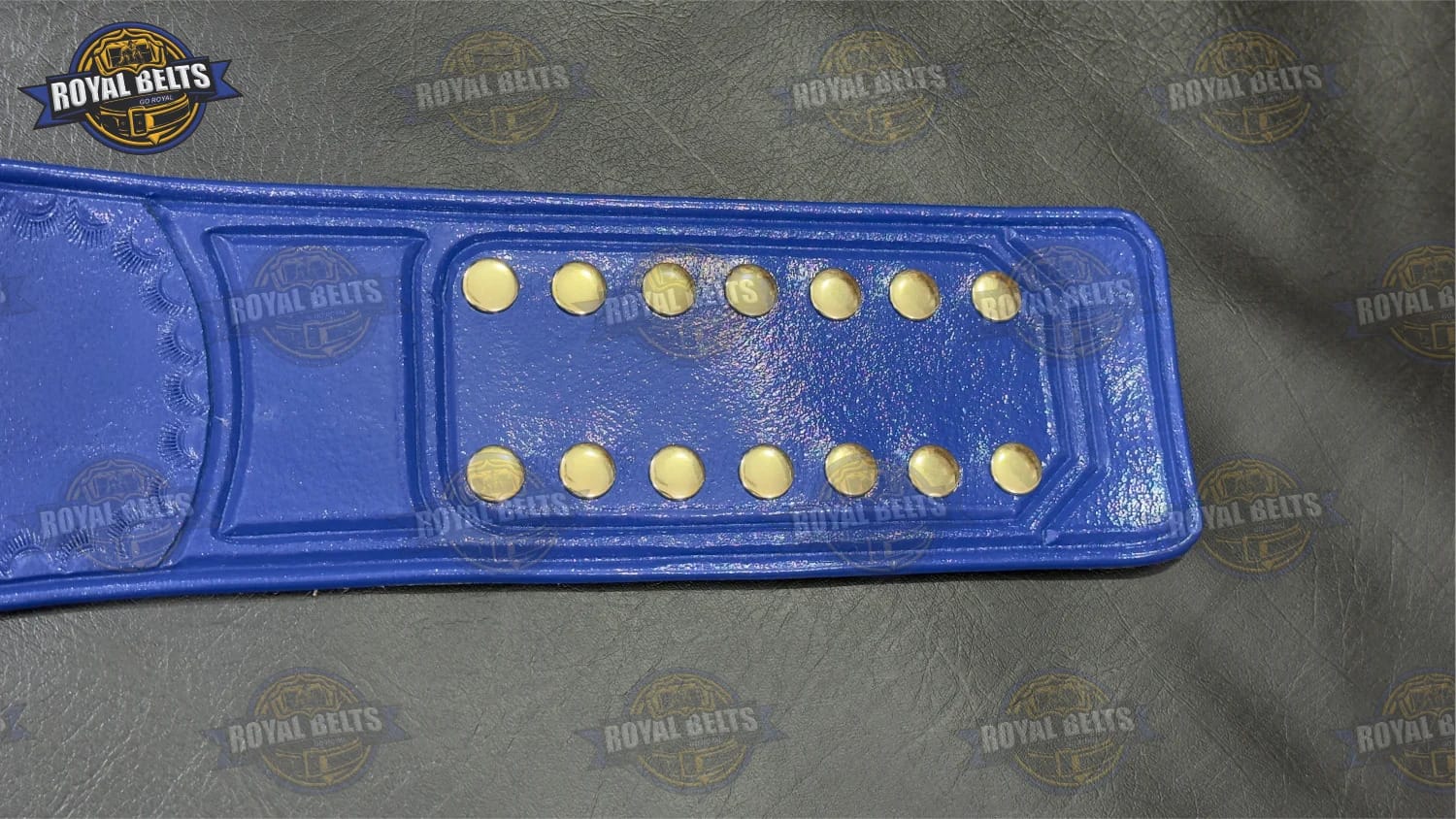 Crown Junior Championship belt with metal plates