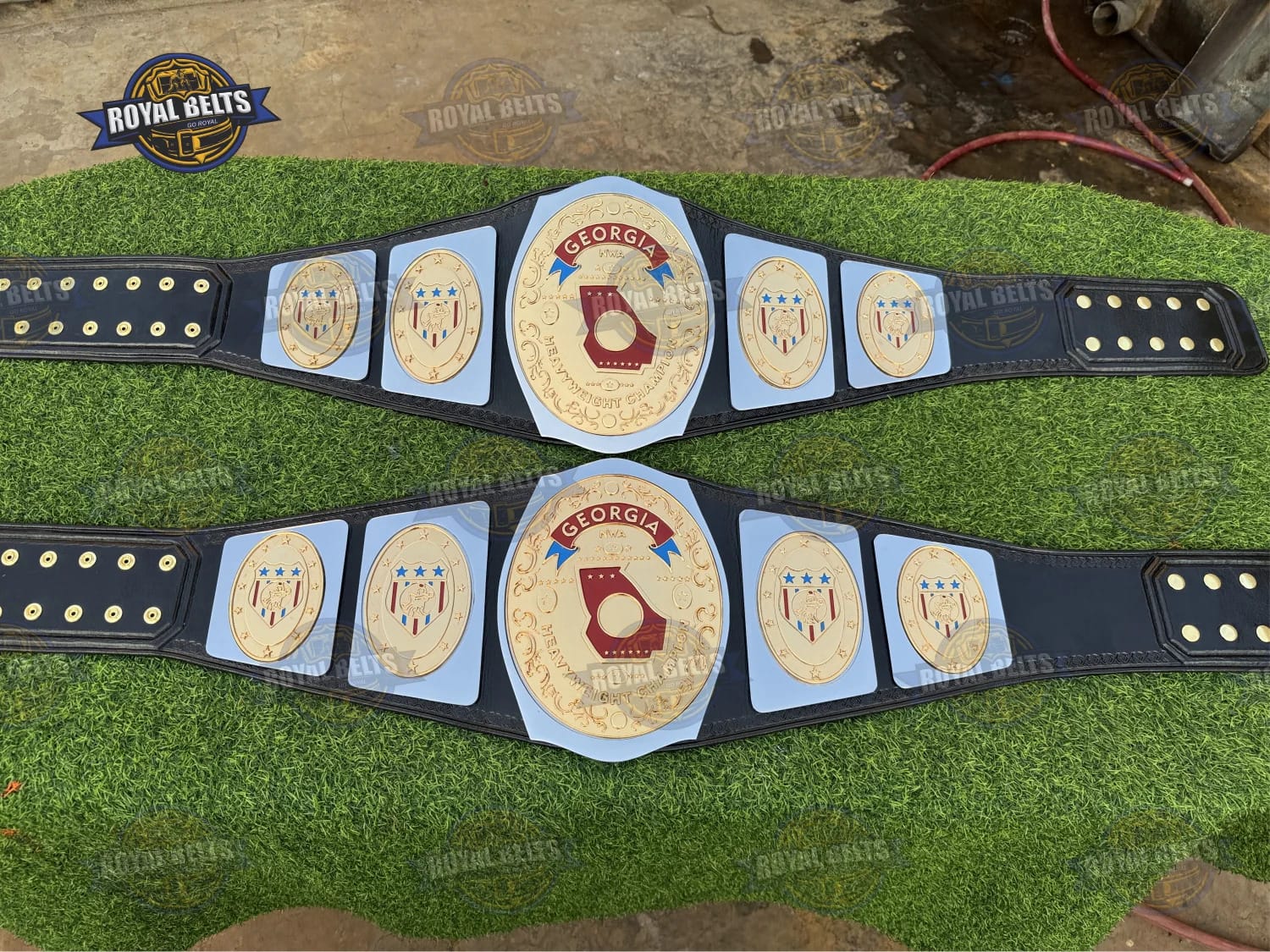 Georgia Heavyweight Championship HD CNC replica belt with polished plates
