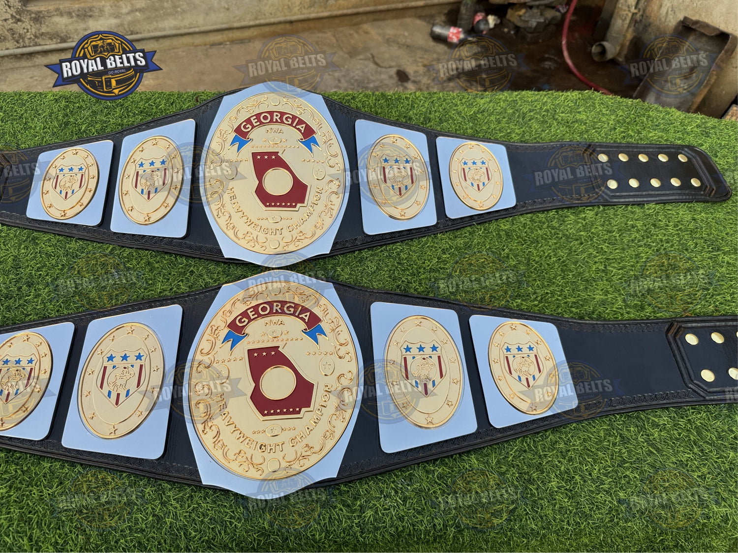 Georgia Heavyweight Championship HD CNC title belt display ready