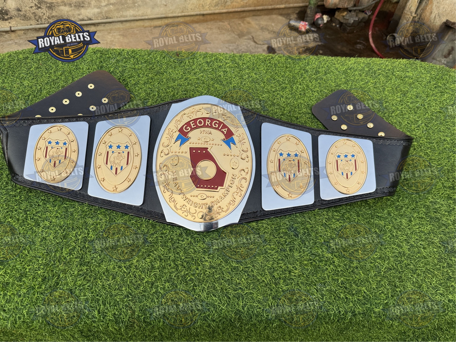 Georgia Heavyweight Championship title belt HD CNC precision cut plates
