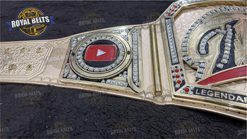 GTS Legendary YouTube Title Belt custom stacked plate wrestling championship belt Crafted by Royal Belts