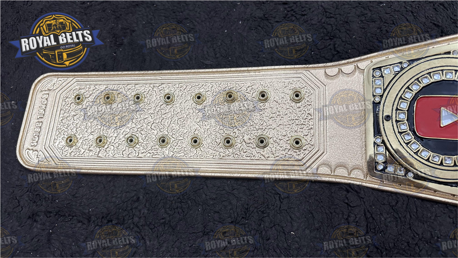 GTS Legendary YouTube Title Belt premium stacked plated title belt adult size Made by Royal Belts