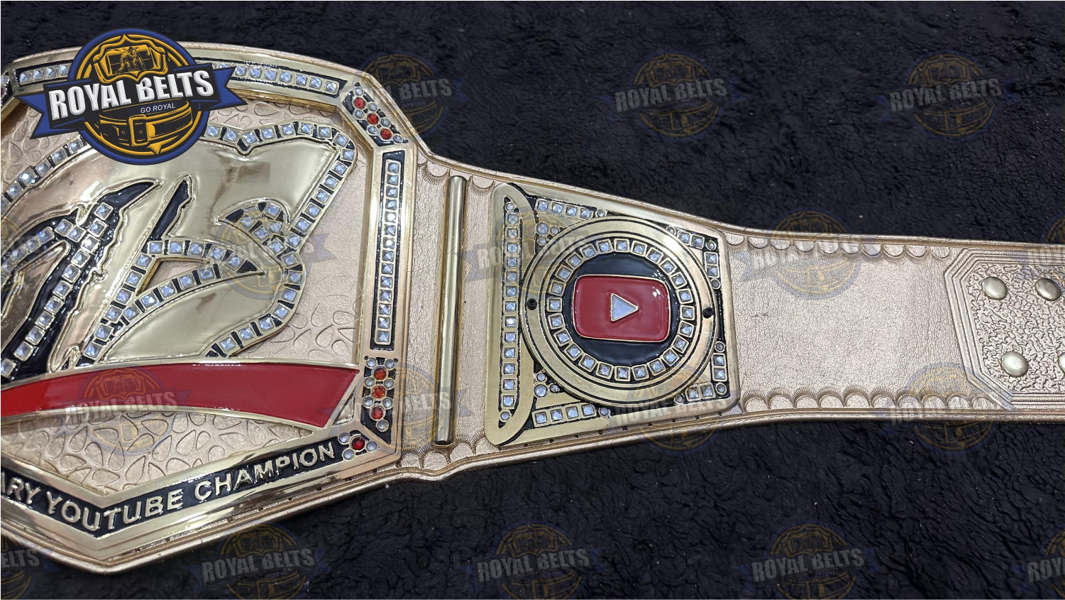 GTS Legendary YouTube Title Belt custom engraved stacked plated belt