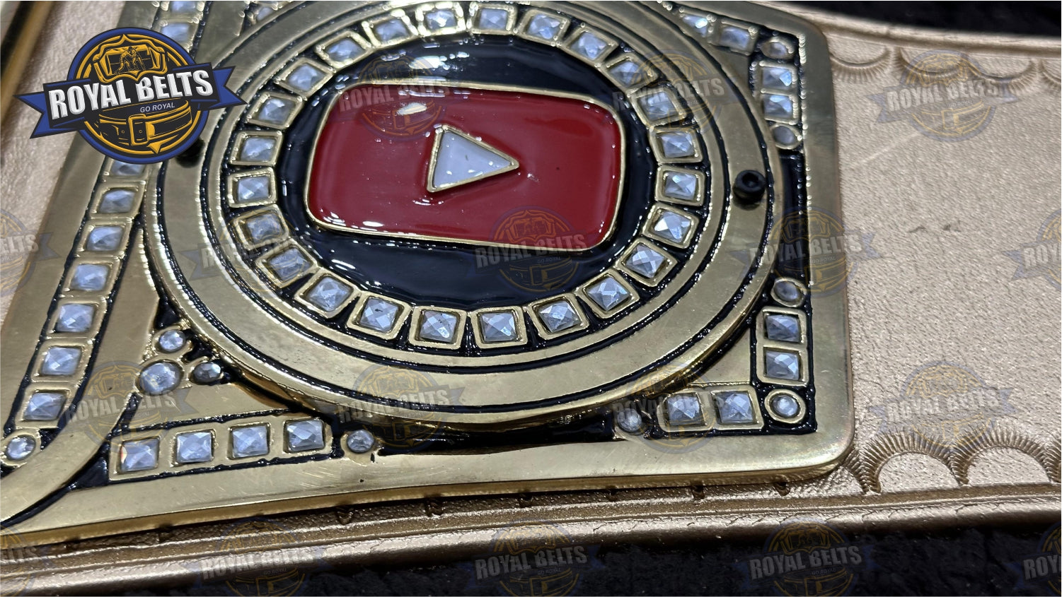 GTS Legendary YouTube Title Belt adult size stacked plated championship belt