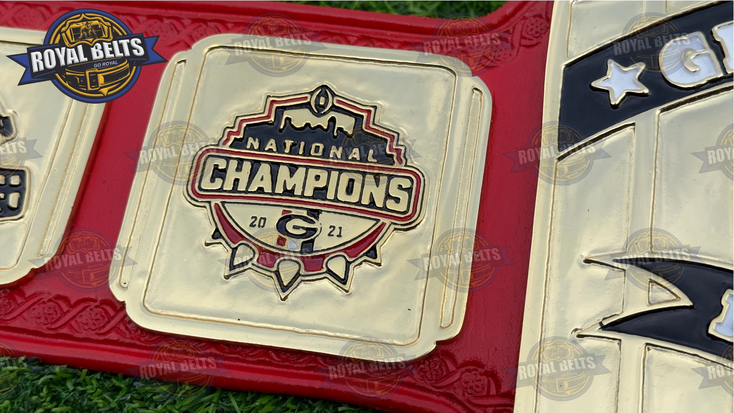 Georgia Bulldog Football Title Belt New Logo premium football championship replica belt