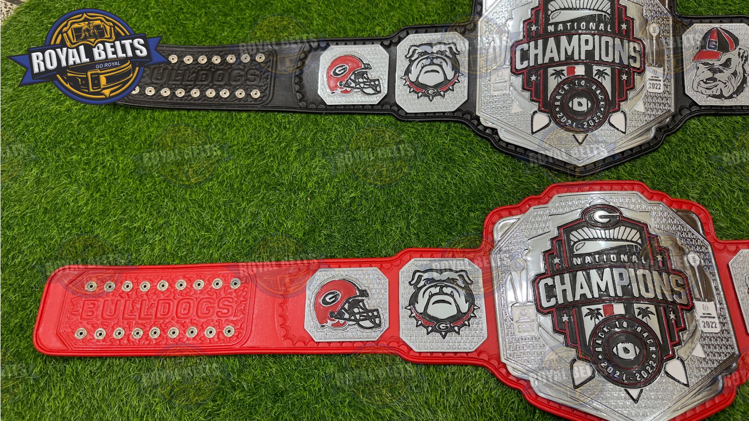 Georgia Bulldog NFL Title Belt New Logo adult size display edition Crafted by Royal Belts