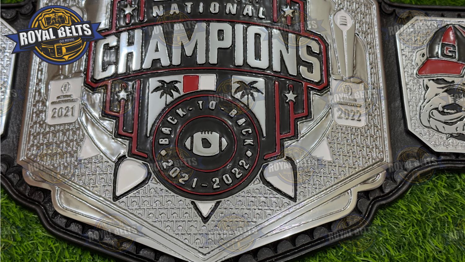 Georgia Bulldog NFL Custom Title Belt Zinc Plated New Logo polished zinc plated finish