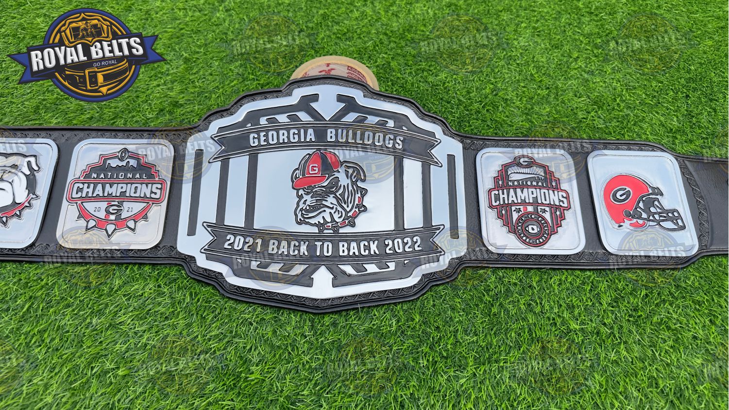 Georgia Bulldog Football National Title Belt championship replica for college football fans Handmade by Royal Belts