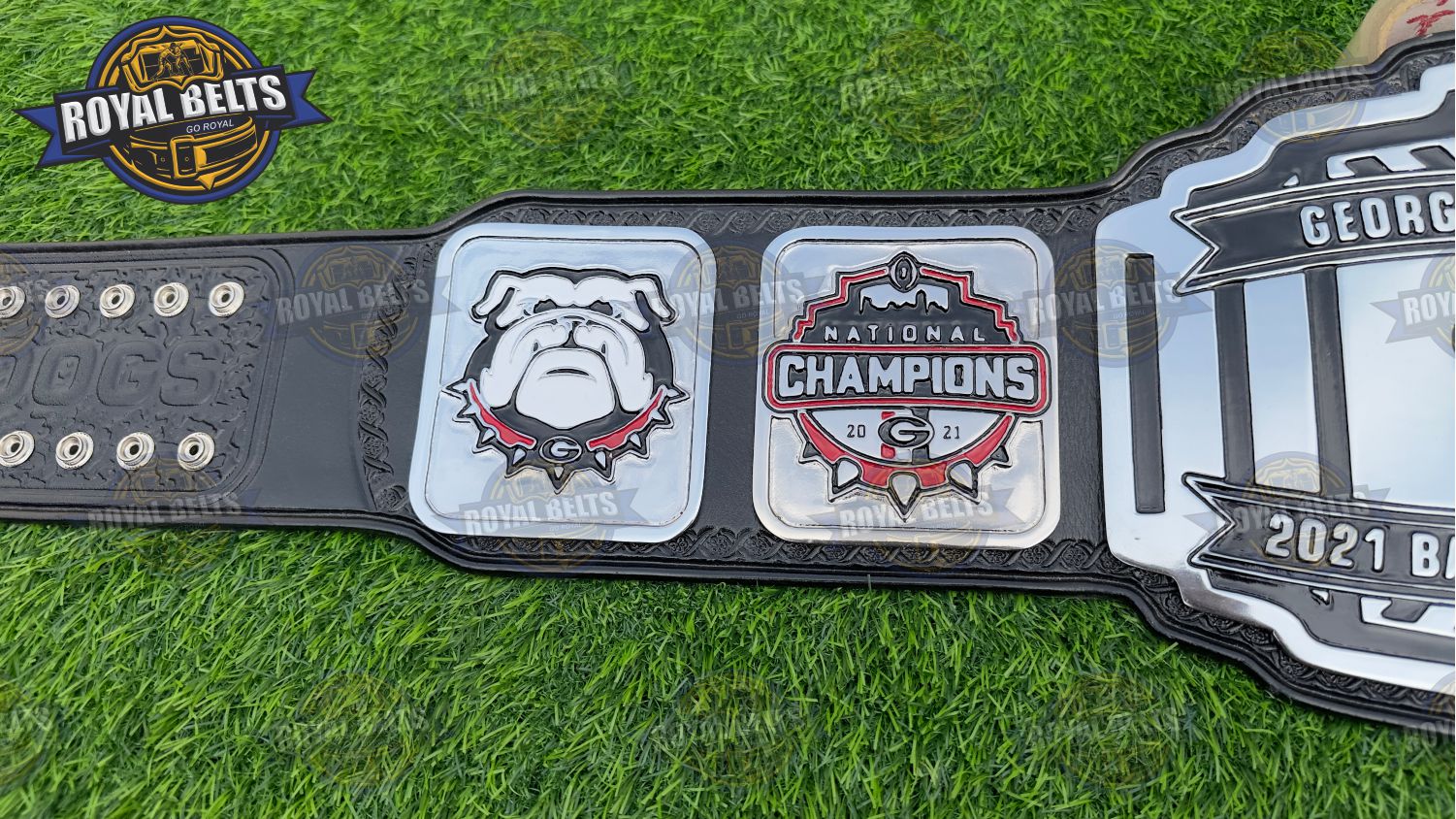 Georgia Bulldog Football National Title Belt college football replica Customised by Royal Belts