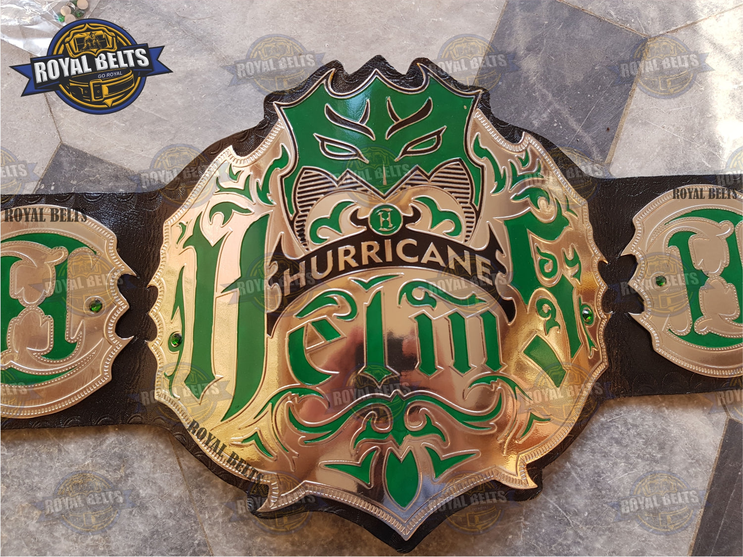 Hurricane Custom Championship Title Belt Brass Plated
