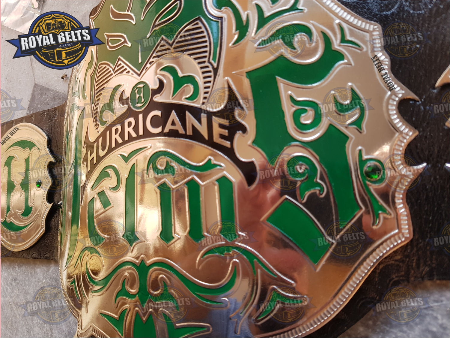 Hurricane Custom Championship Title Belt Brass Plated