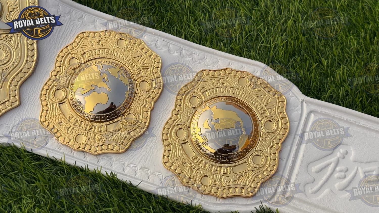 Intercontinental title belt IWGP edition with bold gold center plate