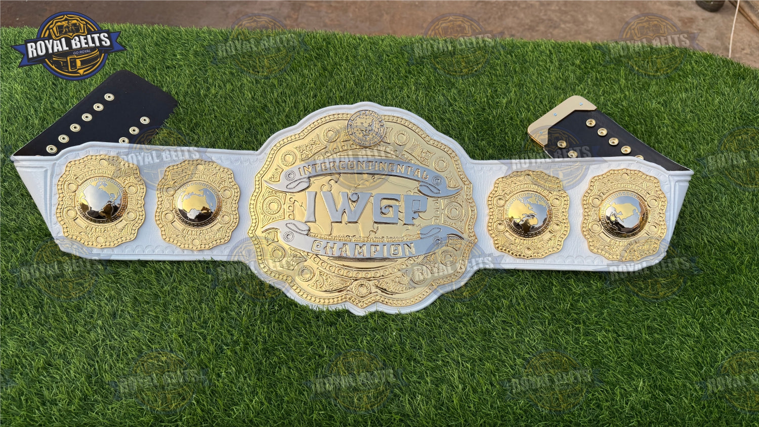 IWGP Intercontinental championship title belt with adjustable leather backing Crafted by Royal Belts