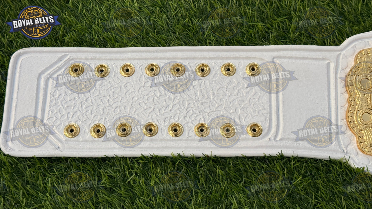 NJPW Intercontinental championship belt with raised dual center plate design