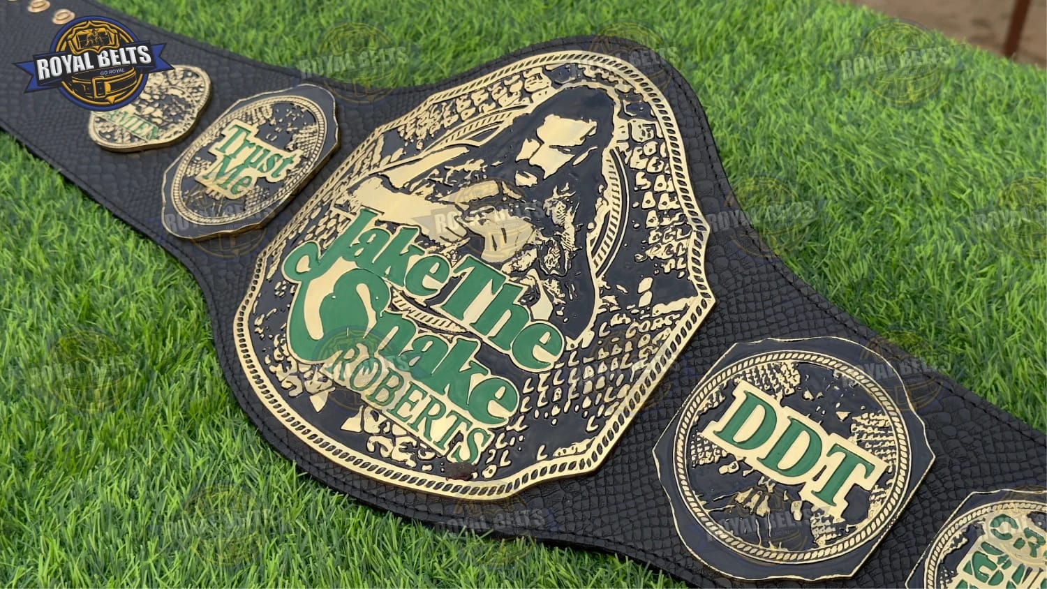 Wrestling championship belt Jake The Snake with adjustable leather strap