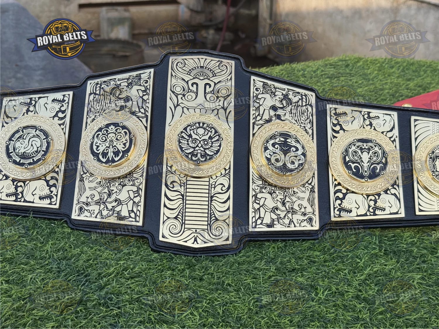 Lucha Underground GOG wrestling championship triple layer title belt premium Manufacture by Royal Belts 