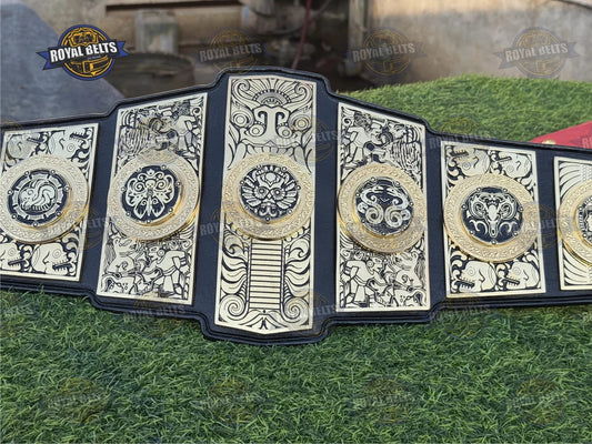 Lucha Underground GOG wrestling championship triple layer title belt premium Manufacture by Royal Belts 