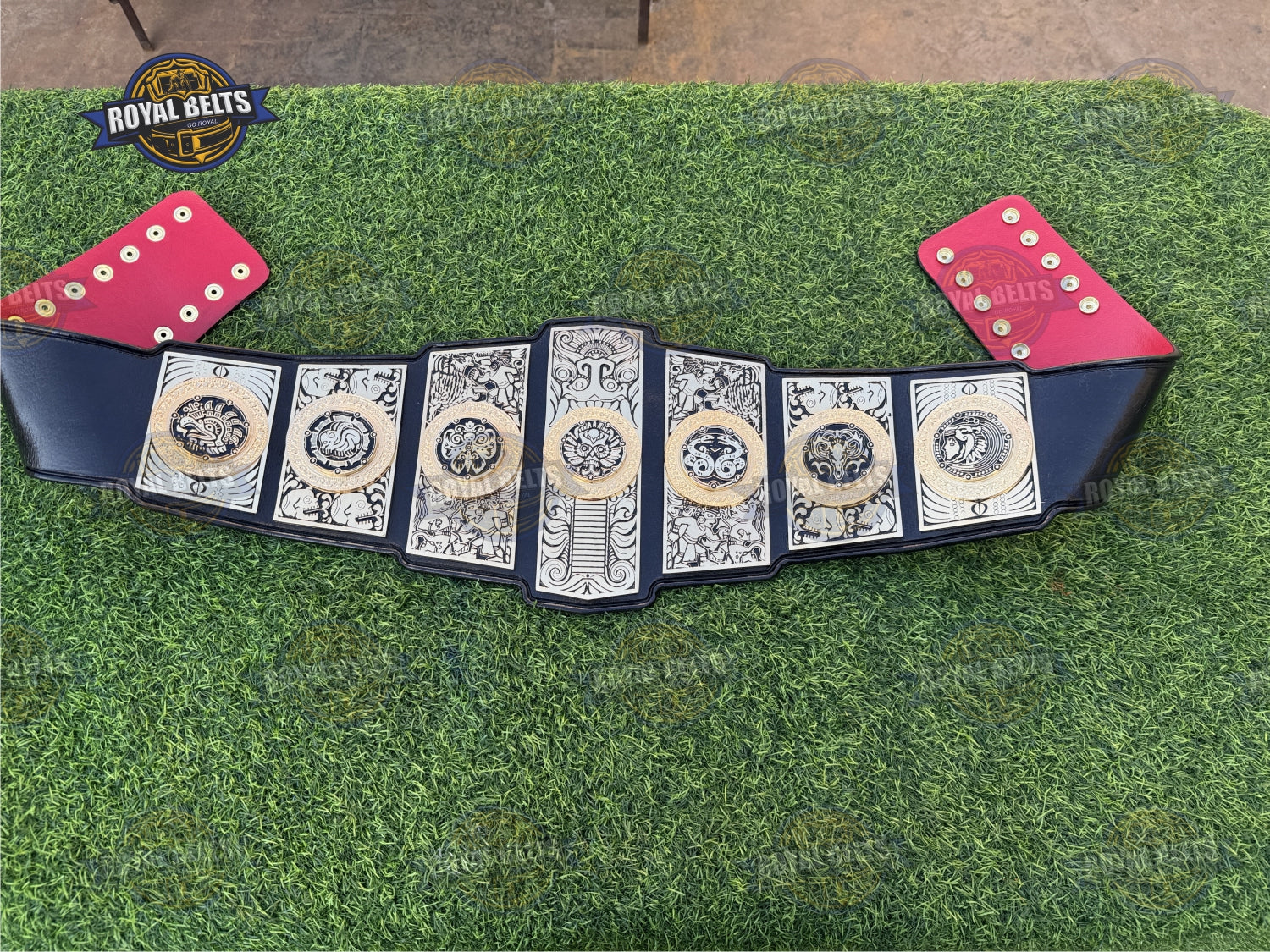 Lucha Underground GOG title belt triple layer detailed metal plates