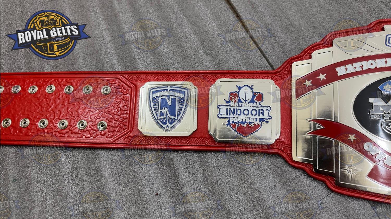 MVP National Championship Belt HD CNC detail, beveled borders, reinforced leather