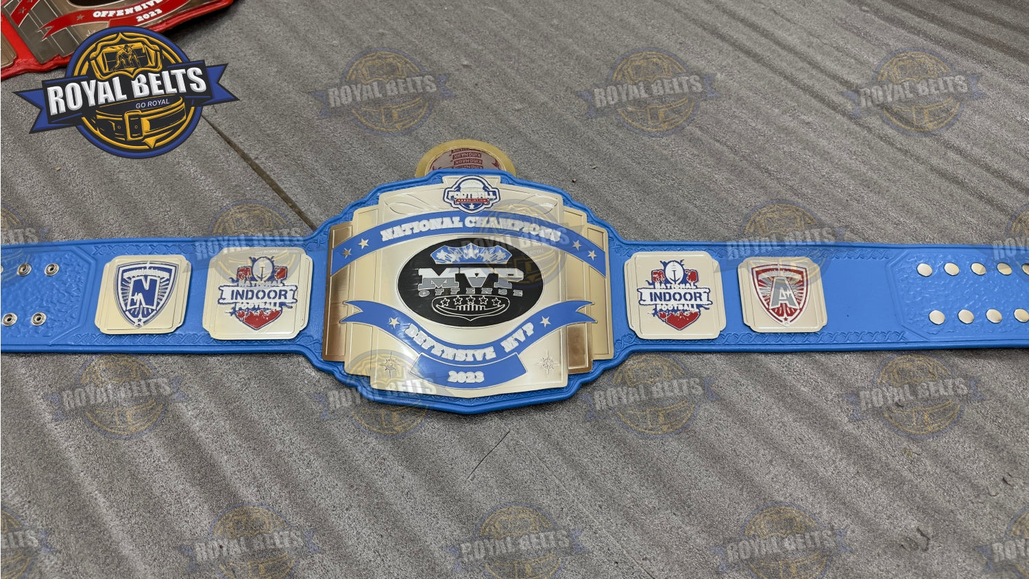 MVP National Title Belt CNC engraved borders, polished side plates, snap closure