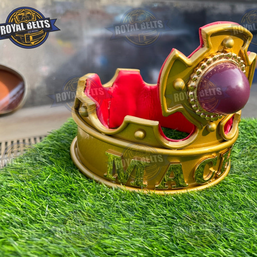 Randy Savage Macho Man crown with bold colors and classic wrestling style Crafted by Royal Belts 