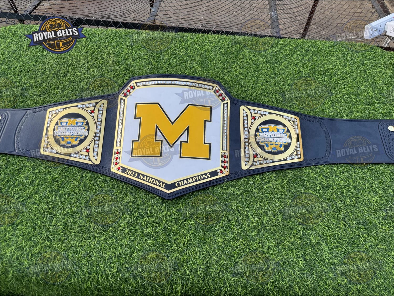 WWE Legacy title belt Michigan Wolverines custom championship design Crafted by Royal Belts 