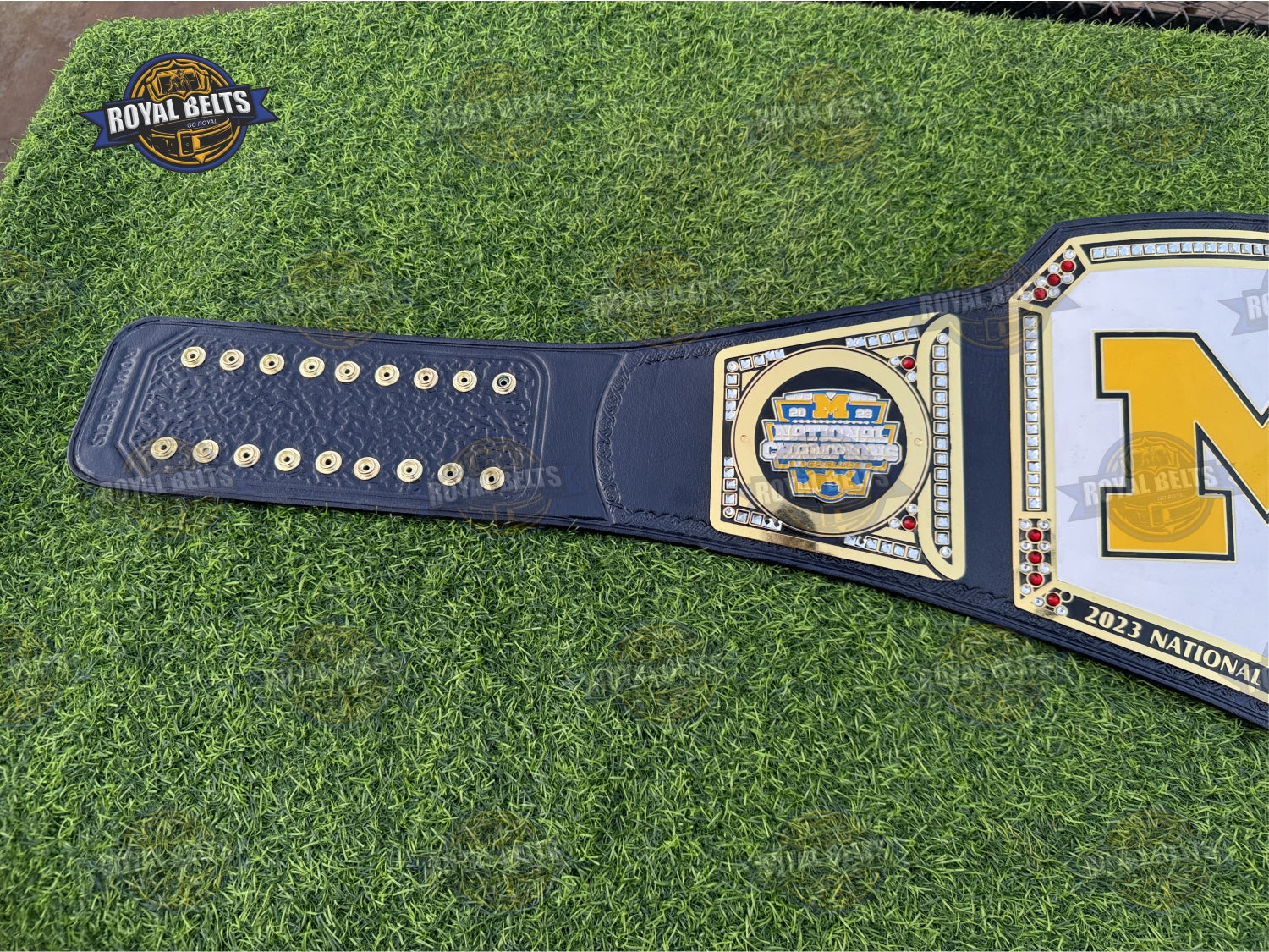 Michigan Wolverines custom WWE Legacy championship belt display ready