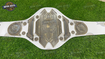 NEW ELITE championship title featuring HD CNC cut plates, mirror nickel finish, genuine leather backing Crafted by Royal Belts