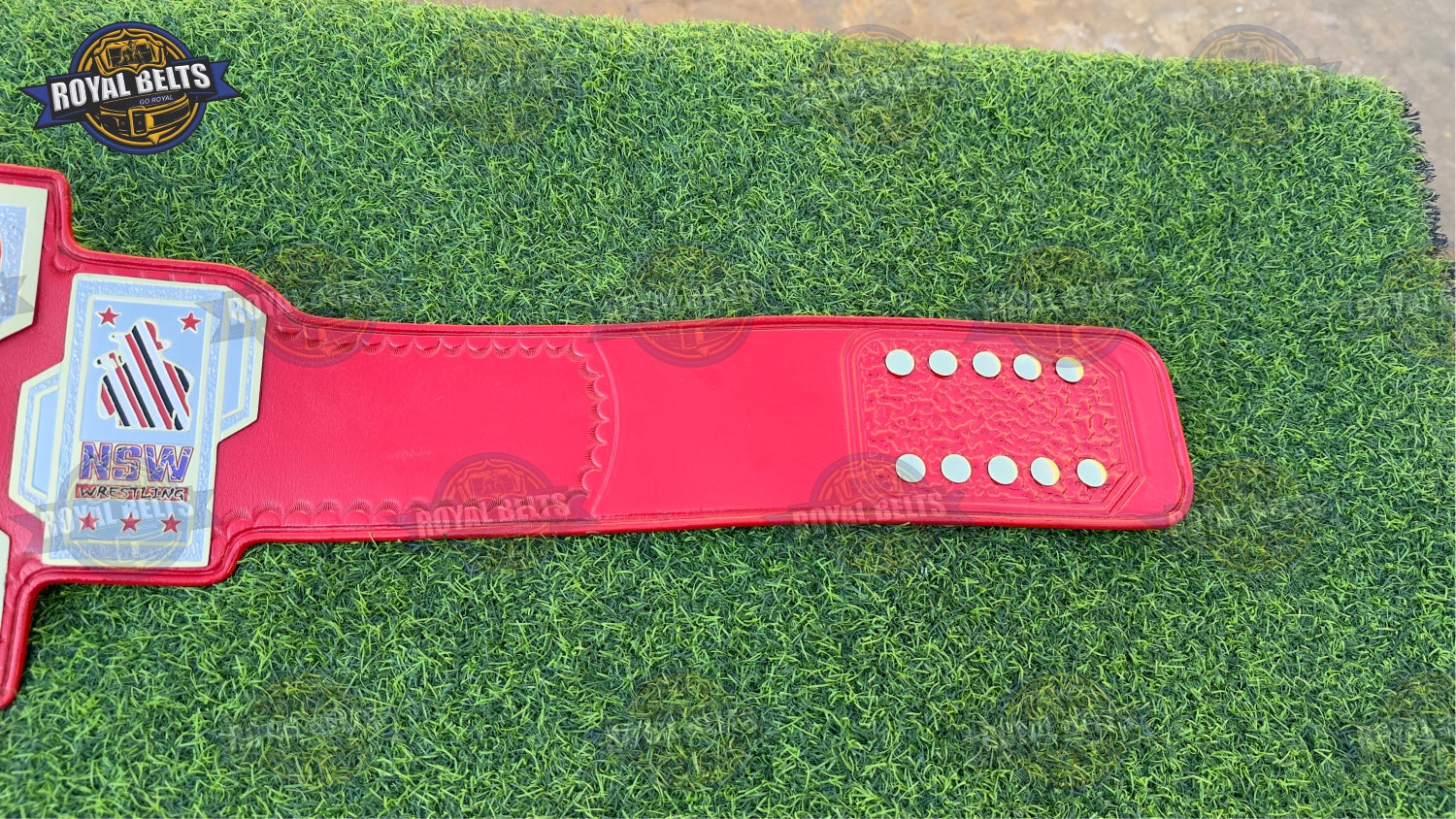 NSW STANDOFF handmade championship belt with gold plated plates and Red leather Crafted by Royal Belts 